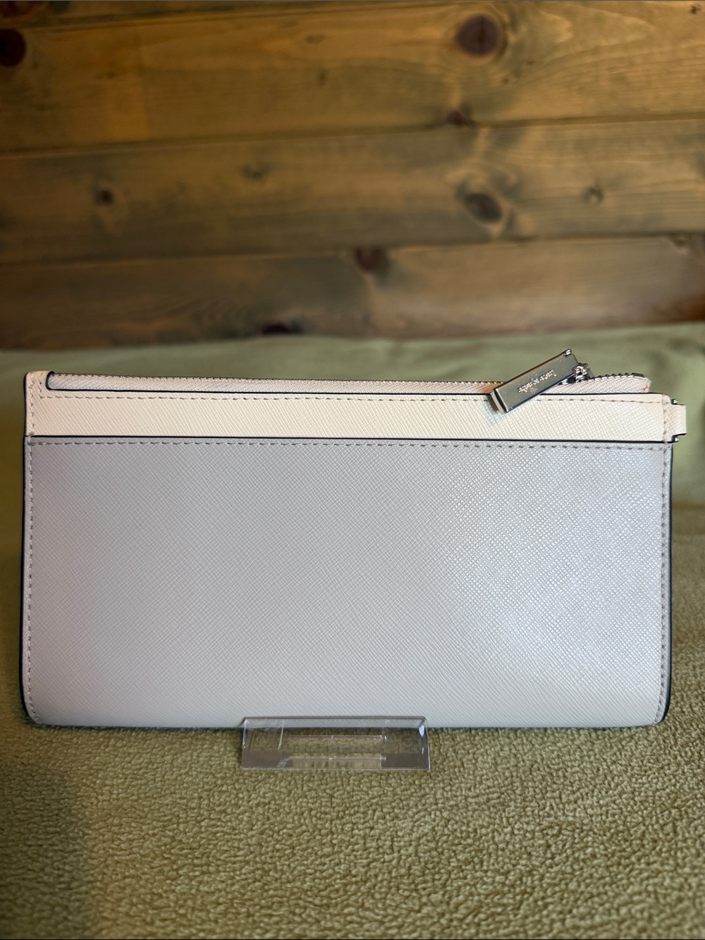 kate spade Two-Tone Zip Wallet in Light Pink and Gray - Picture 2 of 9